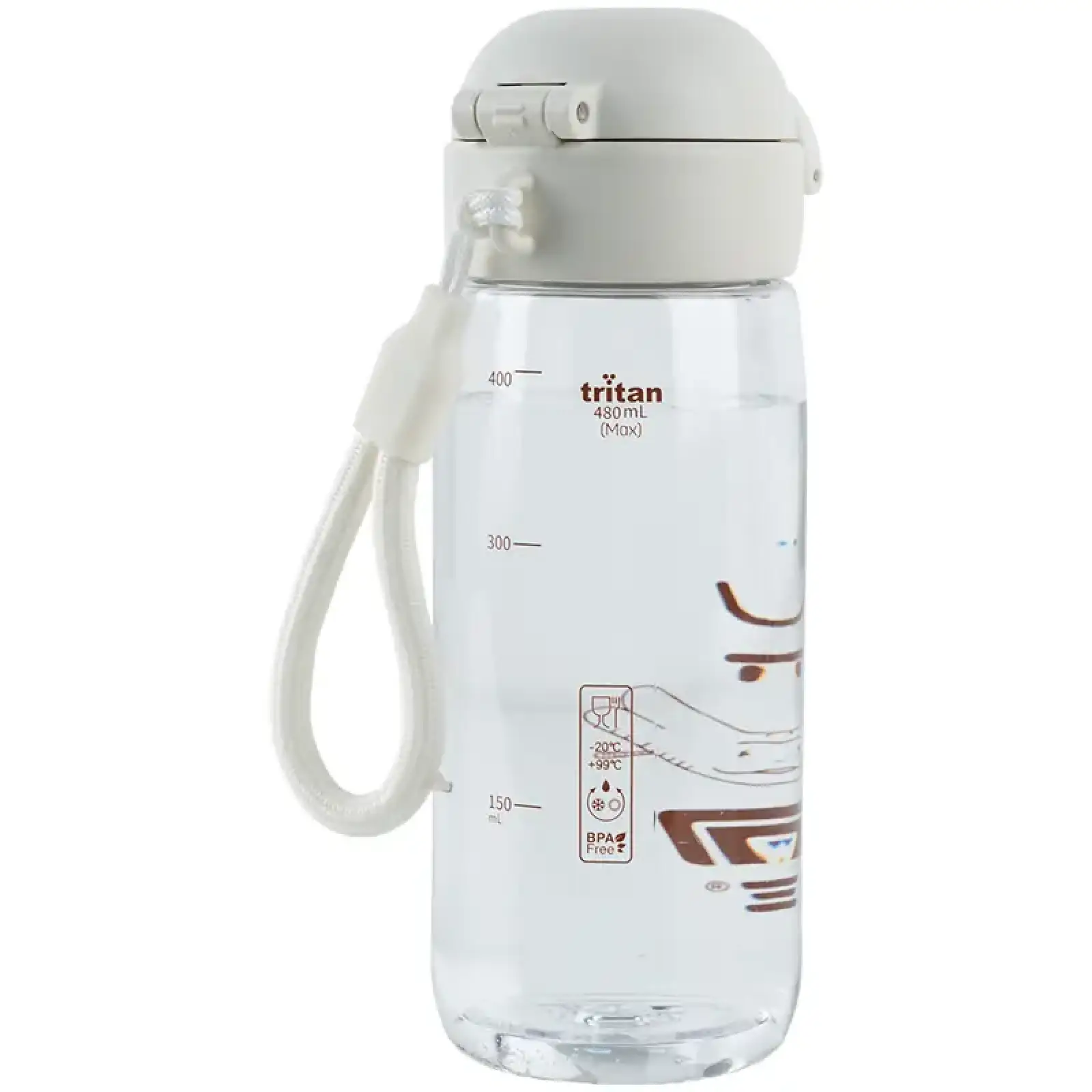 Пляшечка для води, 480 мл, біла KITE K25-1236-1