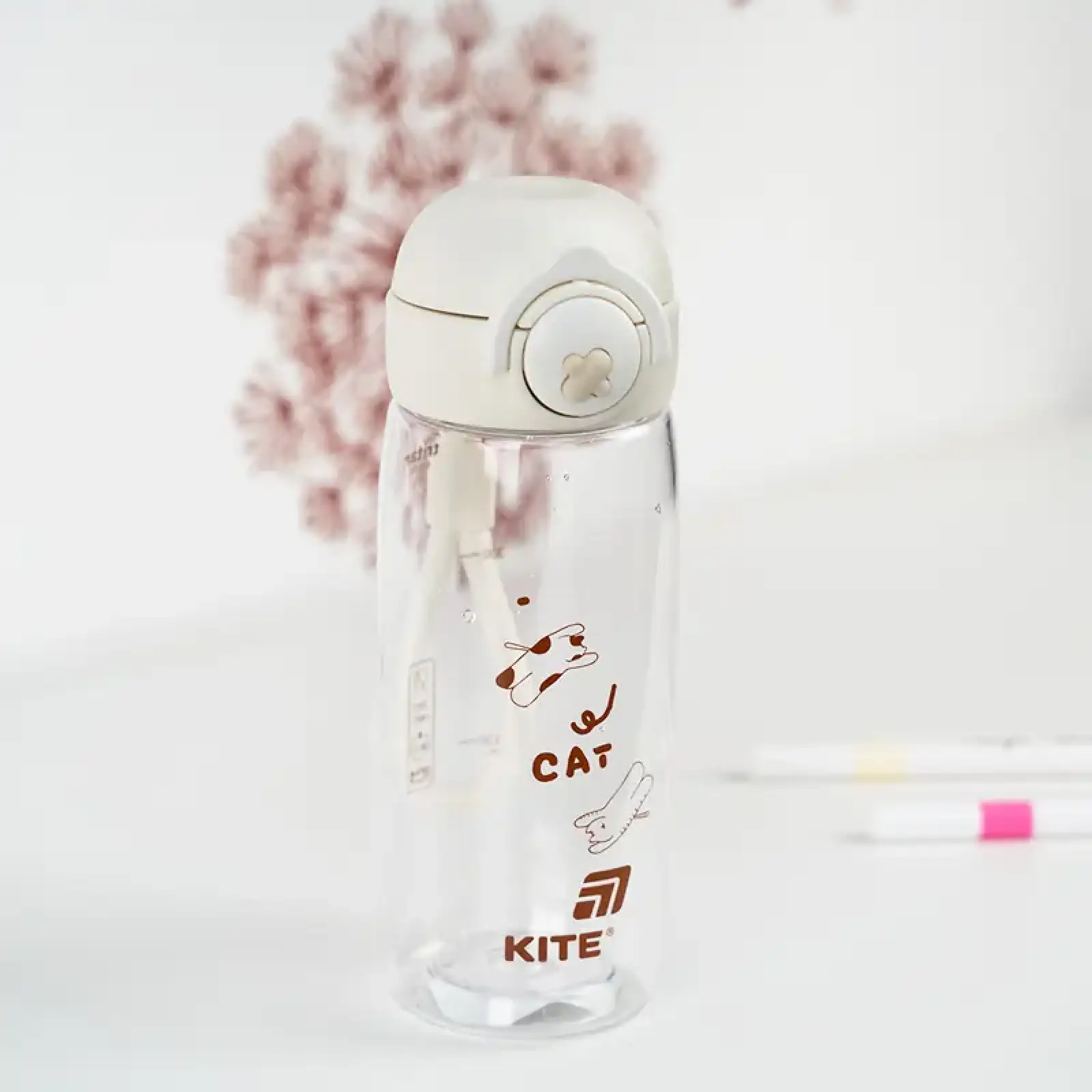 Пляшечка для води, 480 мл, біла KITE K25-1236-1