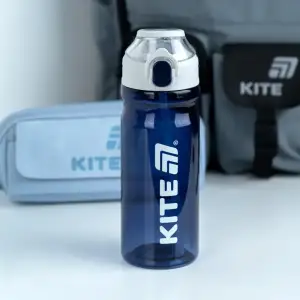 Пляшка для води 630 мл, синьо-сіра KITE K26-1315-3