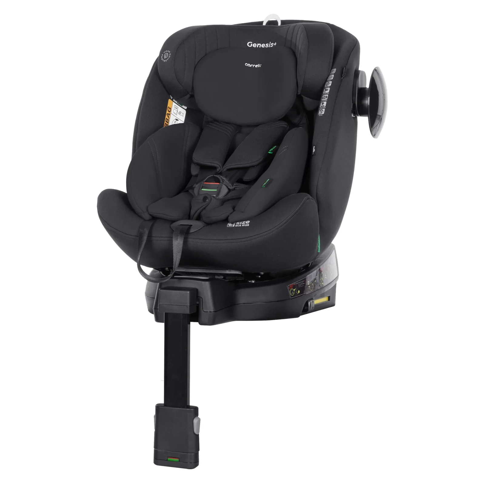 Автокрісло CARRELLO Genesis+ CRL-12807 Absolute Black i-Size 40-150см ISOFIX, поворот, опор.стійка