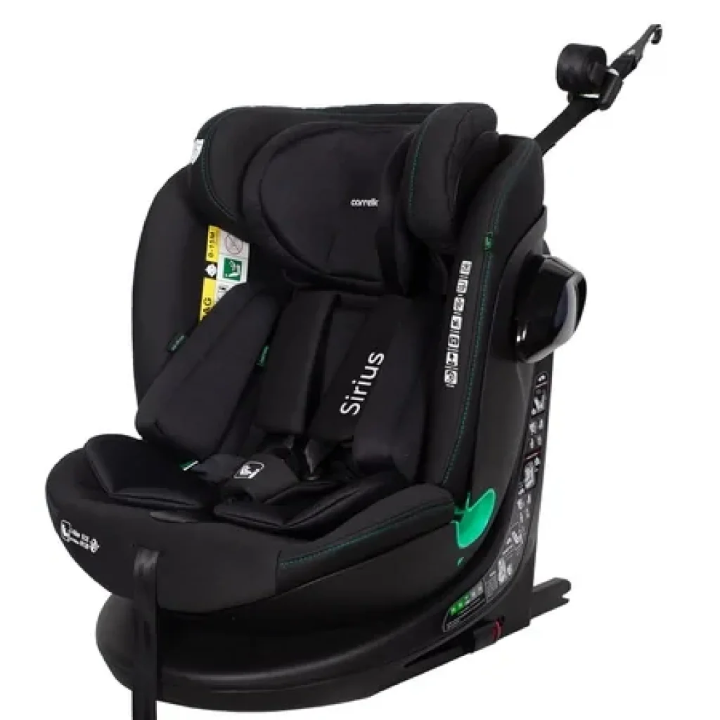 Автокрісло CARRELLO Sirius CRL-8808 Absolute Black i-Size 40-150см ISOFIX, поворот