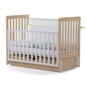 Ліжко дитяче CARRELLO Alba Біло-Букове + короб маятникового механізму Буковий