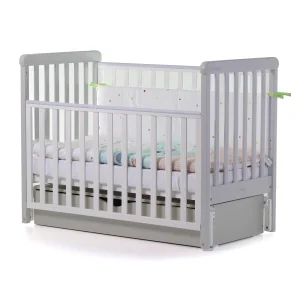 Ліжко дитяче CARRELLO Alba Біло-Сіре + короб маятникового механізму Світло-Сірий