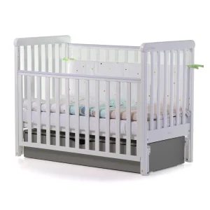 Ліжко дитяче CARRELLO Alba Біле + короб маятникового механізму Темно-Сірий