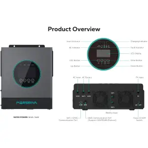 Інвертор Marsriva OFF-G 5.0 kW 230V RS232/RS485 CE PF1 VOL VM III 5,0 кВт TWIN-24 V, з Wi-Fi (MR-SPF5K-LP1-TL20E) UA
