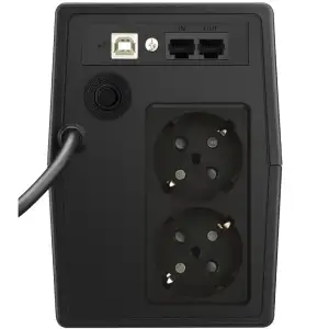 ДБЖ FSP FP650, 650VA/360W, Schuko*2, USB + RJ45, 230V/50Hz, Black (PPF3601402) UA