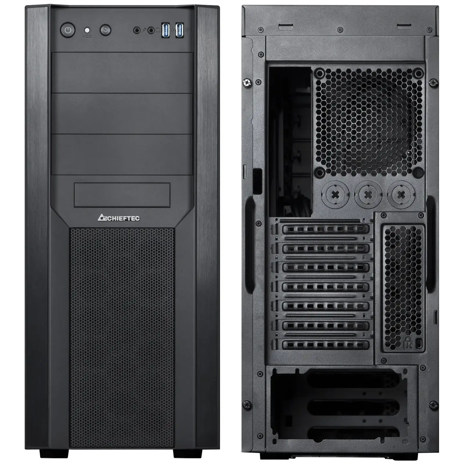 Корпус Chieftec MESH CW-01B-OP, без БЖ, 2xUSB3.0, ATX, Black UA