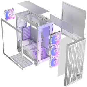 Корпус Modecom VOLCANO PERUN APEX ARGB MIDI WHITE 4x140mm fans USB 3.0x2+TYPE-C без Блок питания ATX (AT-PERUN-4F-ARGB-20-00000) UA