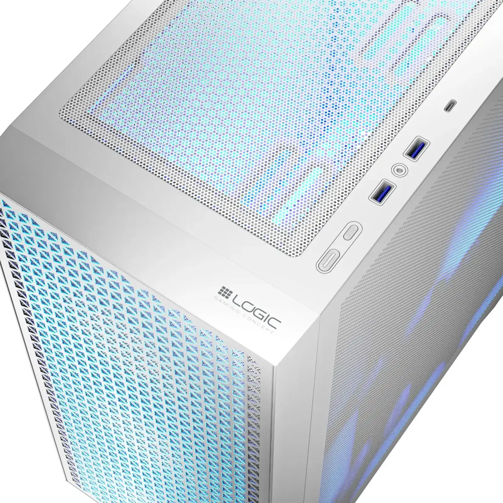 Корпус LogicConcept DART PRO ARGB MIDI WHITE MESH fans 4x120mm без Блок живлення ATX (AT-DART-PRO-ARGB-20) UA