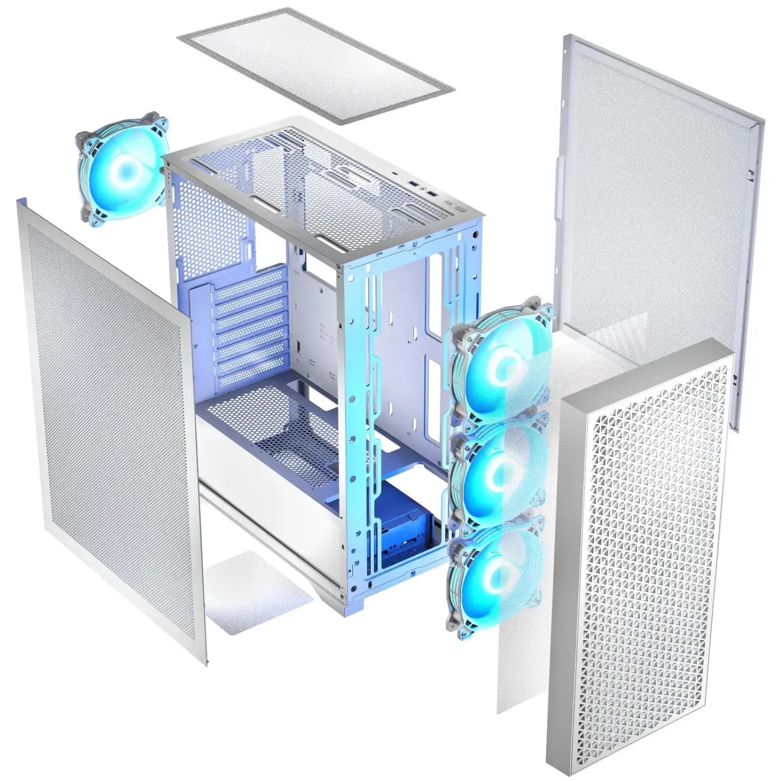 Корпус LogicConcept DART PRO ARGB MIDI WHITE MESH fans 4x120mm без Блок живлення ATX (AT-DART-PRO-ARGB-20) UA