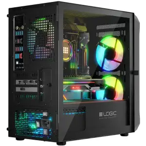 Корпус LogicConcept PORTOS MESH+GLASS ARGB fans 3x120mm BLACK без Блок живлення mATX (AM-PORTOS-10-0000000-0002) UA