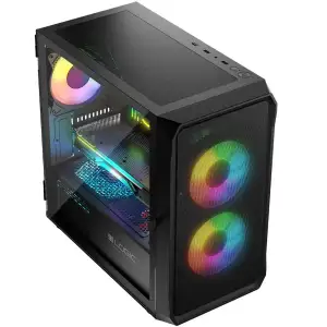 Корпус LogicConcept PORTOS MESH+GLASS ARGB fans 3x120mm BLACK без Блок живлення mATX (AM-PORTOS-10-0000000-0002) UA