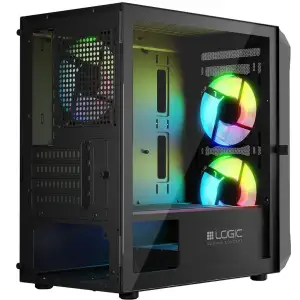 Корпус LogicConcept PORTOS MESH+GLASS ARGB fans 3x120mm BLACK без Блок живлення mATX (AM-PORTOS-10-0000000-0002) UA
