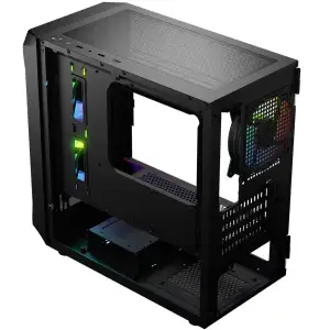 Корпус LogicConcept PORTOS MESH+GLASS ARGB fans 3x120mm BLACK без Блок живлення mATX (AM-PORTOS-10-0000000-0002) UA