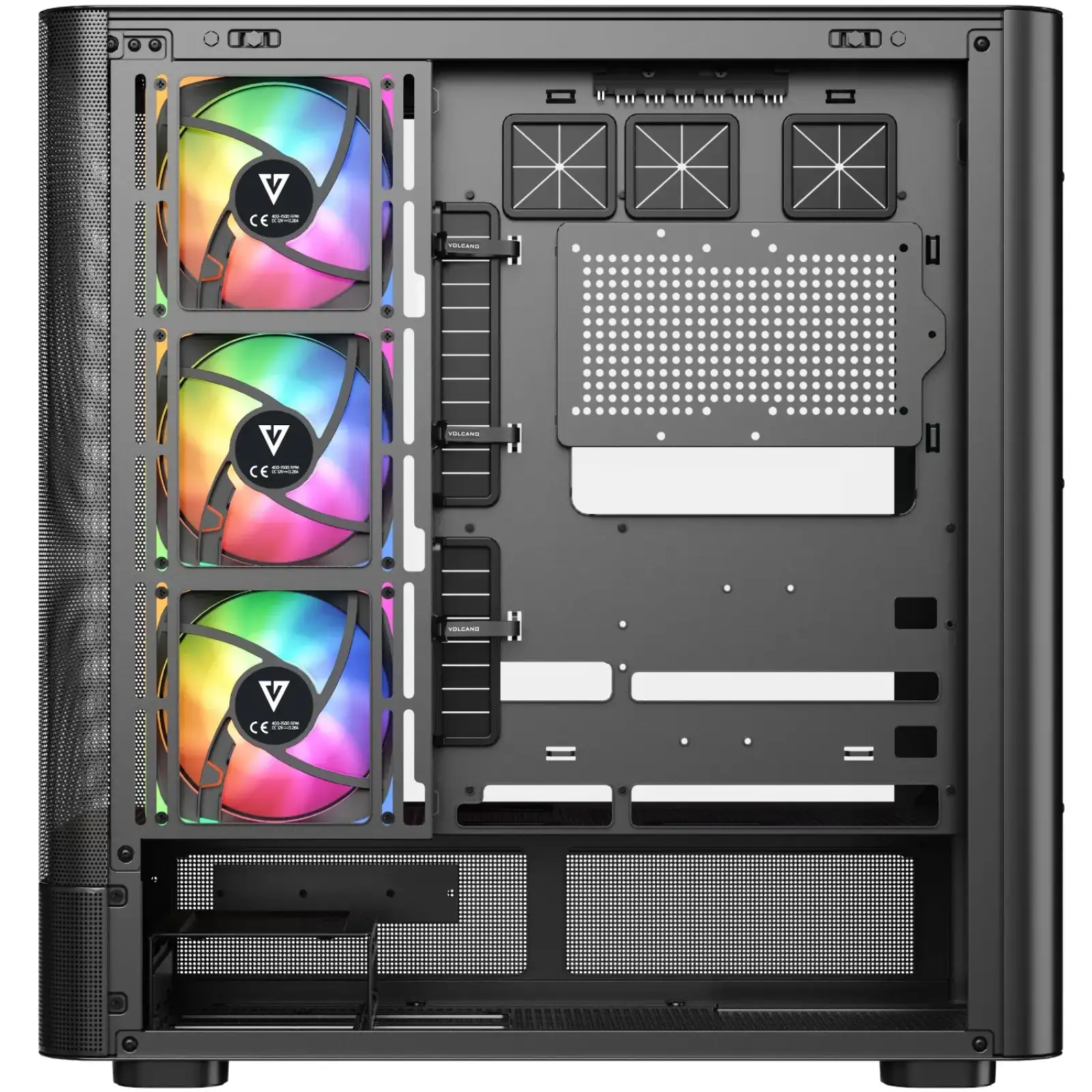 Корпус Modecom VOLCANO AQ500 ARGB MIDI FRONT LCD 6,2”, 4x120mm fans BLACK без Блок питания ATX (MC-A-AQ500-4FA-B) UA