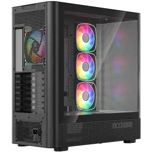 Корпус Modecom VOLCANO AQ500 ARGB MIDI FRONT LCD 6,2”, 4x120mm fans BLACK без Блок питания ATX (MC-A-AQ500-4FA-B) UA