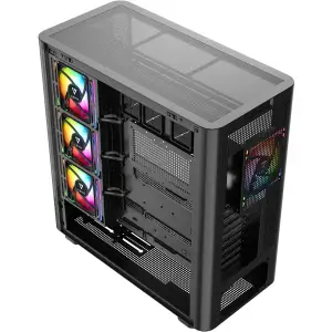 Корпус Modecom VOLCANO AQ500 ARGB MIDI FRONT LCD 6,2”, 4x120mm fans BLACK без Блок питания ATX (MC-A-AQ500-4FA-B) UA