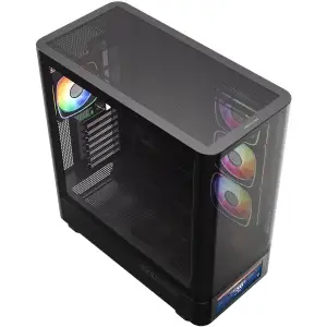 Корпус Modecom VOLCANO AQ500 ARGB MIDI FRONT LCD 6,2”, 4x120mm fans BLACK без Блок питания ATX (MC-A-AQ500-4FA-B) UA