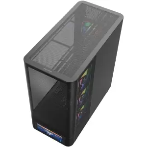 Корпус Modecom VOLCANO AQ500 ARGB MIDI FRONT LCD 6,2”, 4x120mm fans BLACK без Блок питания ATX (MC-A-AQ500-4FA-B) UA