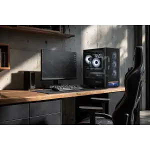 Корпус Modecom VOLCANO AQ500 ARGB MIDI FRONT LCD 6,2”, 4x120mm fans BLACK без Блок питания ATX (MC-A-AQ500-4FA-B) UA