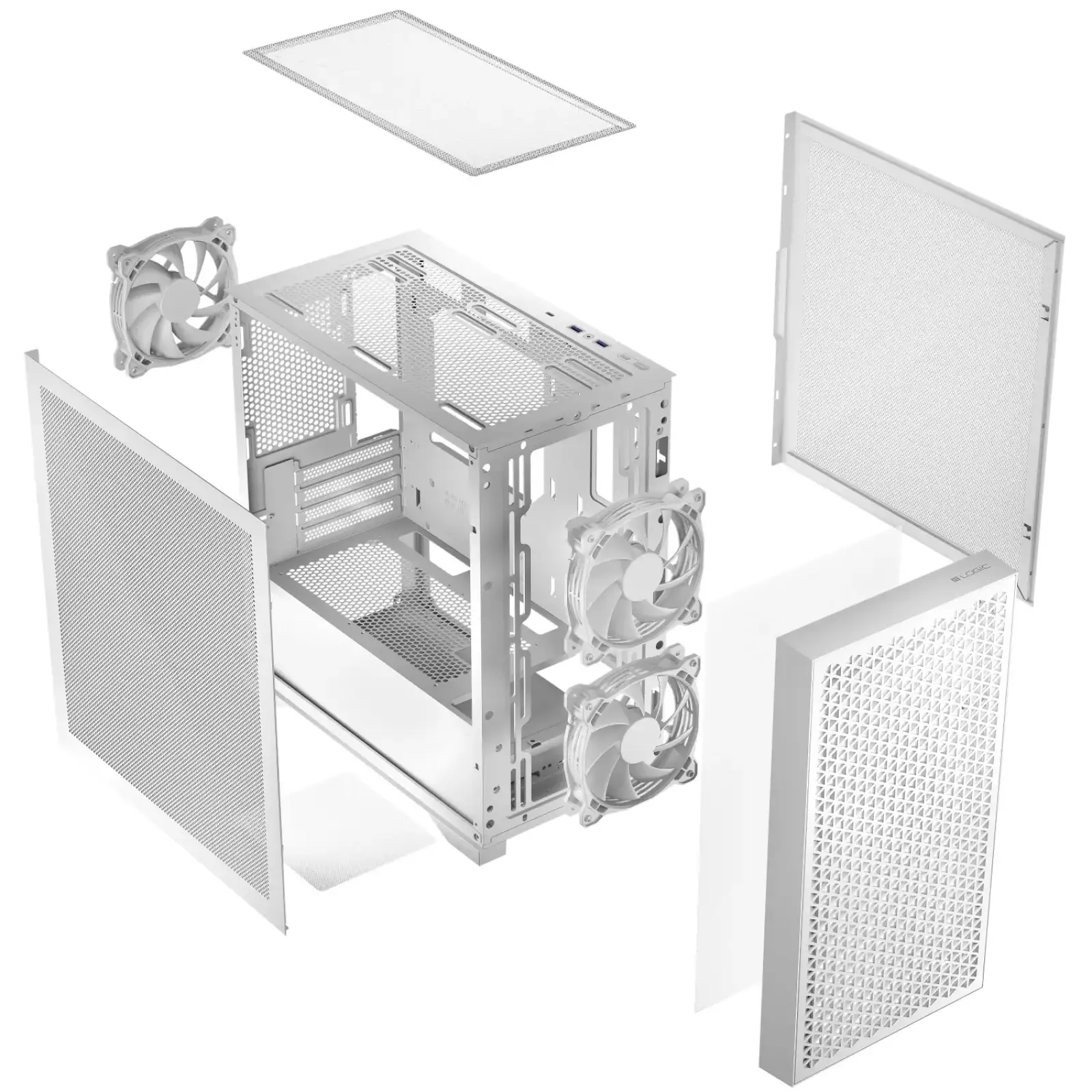 Корпус LogicConcept DART PRO MINI WHITE MESH fans 3x120mm без Блок живлення mATX (AM-DART-PRO-0000-20) UA