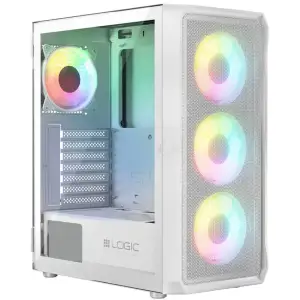 Корпус LogicConcept PORTOS MESH+GLASS ARGB fans 4x120mm WHITE без Блок живлення ATX (AT-PORTOS-20-0000000-0002) UA