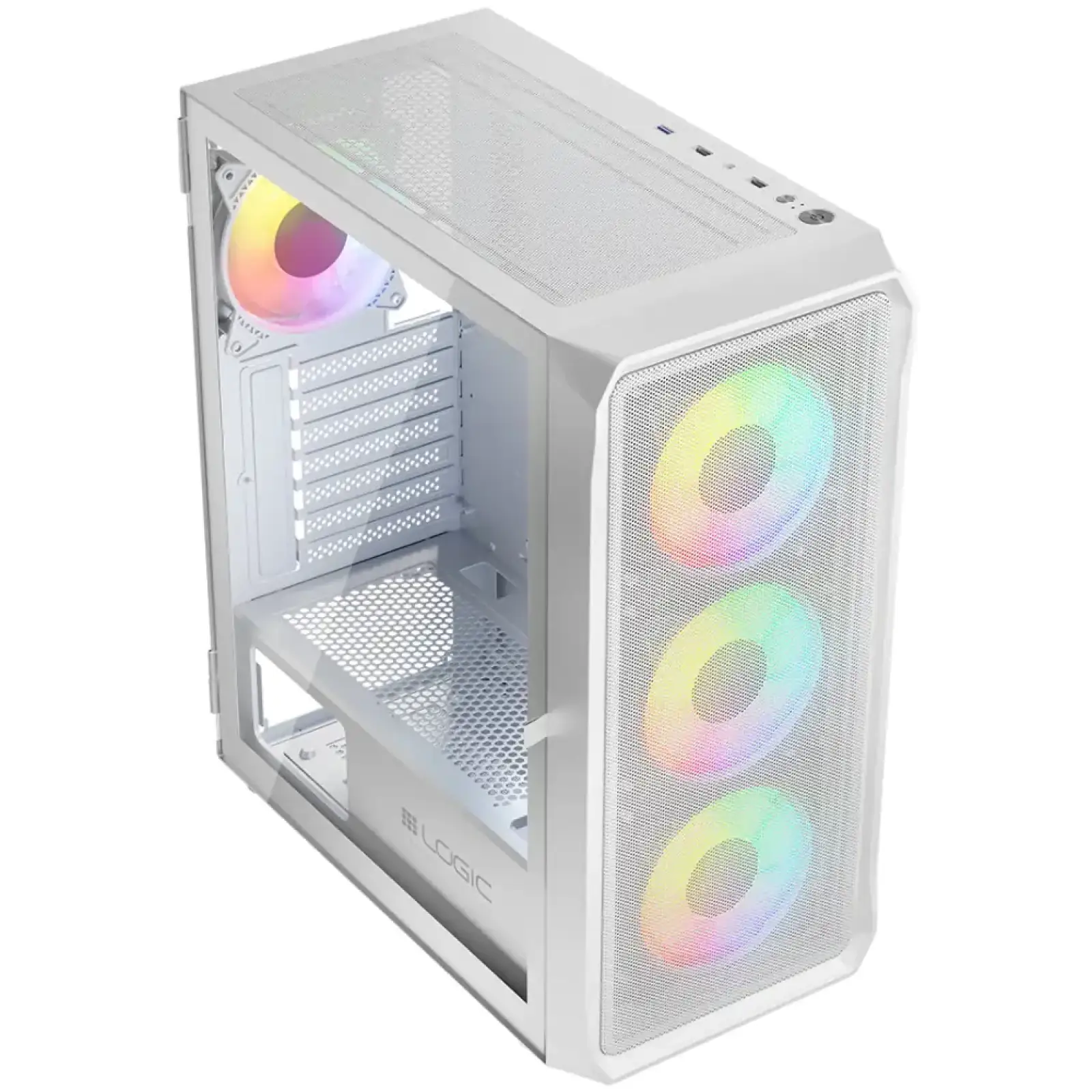 Корпус LogicConcept PORTOS MESH+GLASS ARGB fans 4x120mm WHITE без Блок живлення ATX (AT-PORTOS-20-0000000-0002) UA