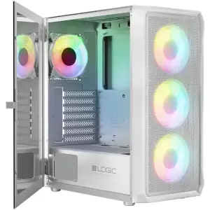 Корпус LogicConcept PORTOS MESH+GLASS ARGB fans 4x120mm WHITE без Блок живлення ATX (AT-PORTOS-20-0000000-0002) UA