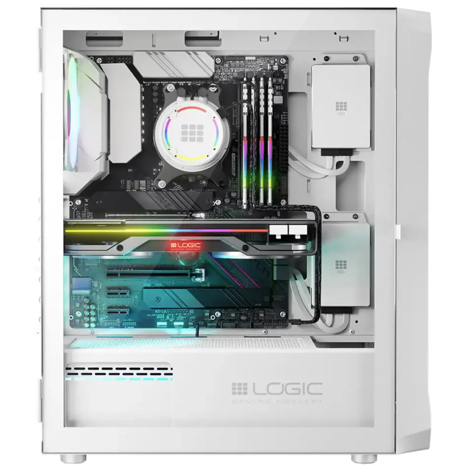 Корпус LogicConcept PORTOS MESH+GLASS ARGB fans 4x120mm WHITE без Блок живлення ATX (AT-PORTOS-20-0000000-0002) UA