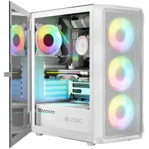 Корпус LogicConcept PORTOS MESH+GLASS ARGB fans 4x120mm WHITE без Блок живлення ATX (AT-PORTOS-20-0000000-0002) UA