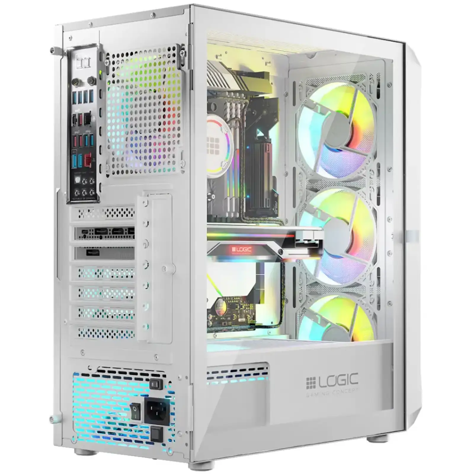 Корпус LogicConcept PORTOS MESH+GLASS ARGB fans 4x120mm WHITE без Блок живлення ATX (AT-PORTOS-20-0000000-0002) UA