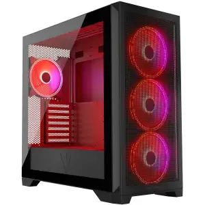 Корпус Modecom VOLCANO EXPANSE S ARGB 4x140mm fans MIDI USB 3.0x2+TYPE-C BLACK без Блок питания ATX (AT-EXPANSE-SG-10-000000) UA