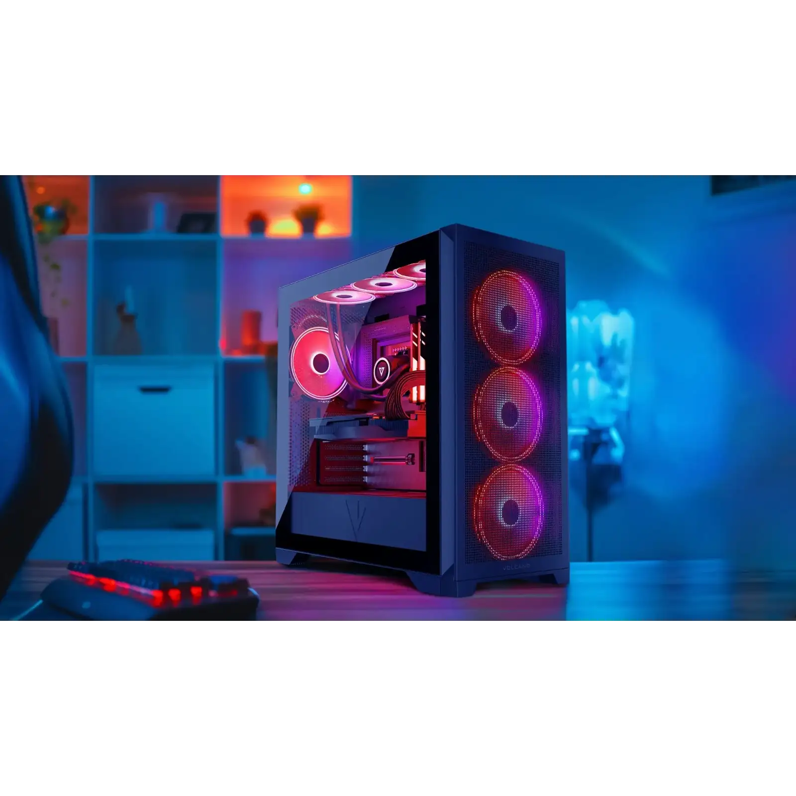 Корпус Modecom VOLCANO EXPANSE S ARGB 4x140mm fans MIDI USB 3.0x2+TYPE-C BLACK без Блок питания ATX (AT-EXPANSE-SG-10-000000) UA