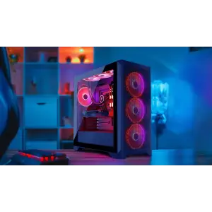 Корпус Modecom VOLCANO EXPANSE S ARGB 4x140mm fans MIDI USB 3.0x2+TYPE-C BLACK без Блок питания ATX (AT-EXPANSE-SG-10-000000) UA