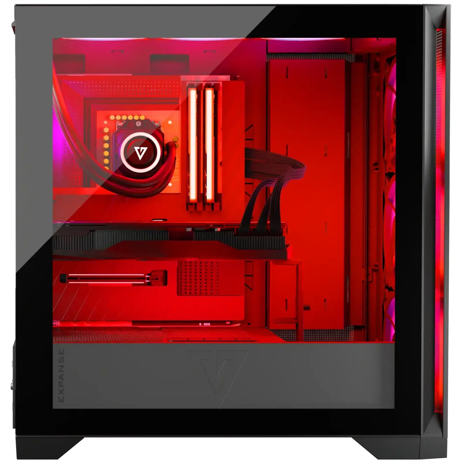 Корпус Modecom VOLCANO EXPANSE S ARGB 4x140mm fans MIDI USB 3.0x2+TYPE-C BLACK без Блок питания ATX (AT-EXPANSE-SG-10-000000) UA