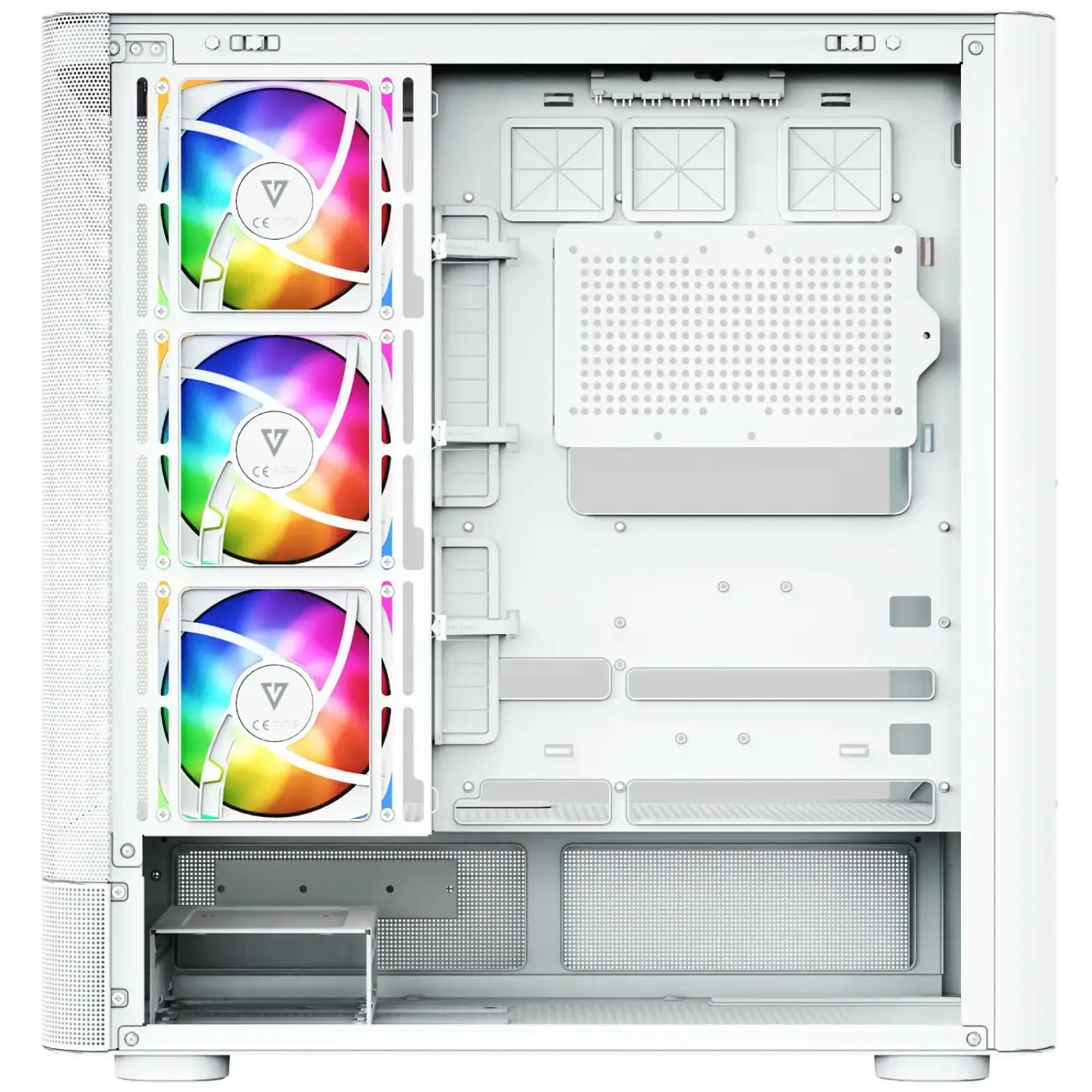 Корпус Modecom VOLCANO AQ500 ARGB MIDI FRONT LCD 6,2”, 4x120mm fans WHITE без Блок питания ATX (MC-A-AQ500-4FA-W) UA
