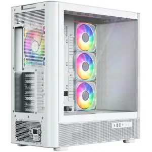 Корпус Modecom VOLCANO AQ500 ARGB MIDI FRONT LCD 6,2”, 4x120mm fans WHITE без Блок питания ATX (MC-A-AQ500-4FA-W) UA