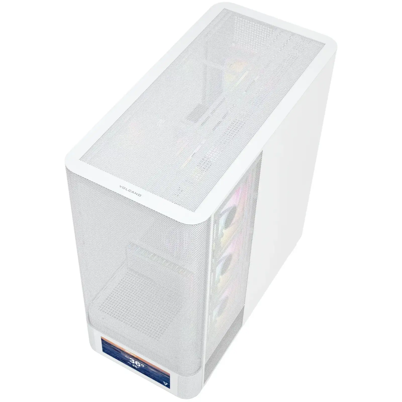Корпус Modecom VOLCANO AQ500 ARGB MIDI FRONT LCD 6,2”, 4x120mm fans WHITE без Блок питания ATX (MC-A-AQ500-4FA-W) UA