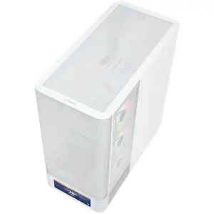 Корпус Modecom VOLCANO AQ500 ARGB MIDI FRONT LCD 6,2”, 4x120mm fans WHITE без Блок питания ATX (MC-A-AQ500-4FA-W) UA