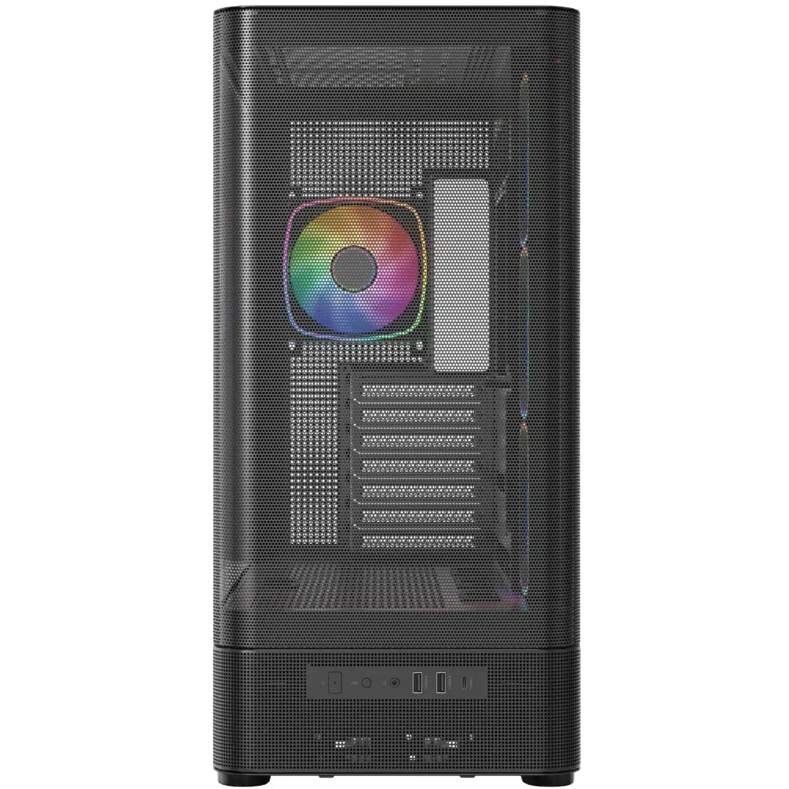 Корпус Modecom VOLCANO AQ400 ARGB MIDI SIDE LCD 6,2”, 4x120mm fans BLACK без Блок питания ATX (MC-A-AQ400-4FA-B) UA