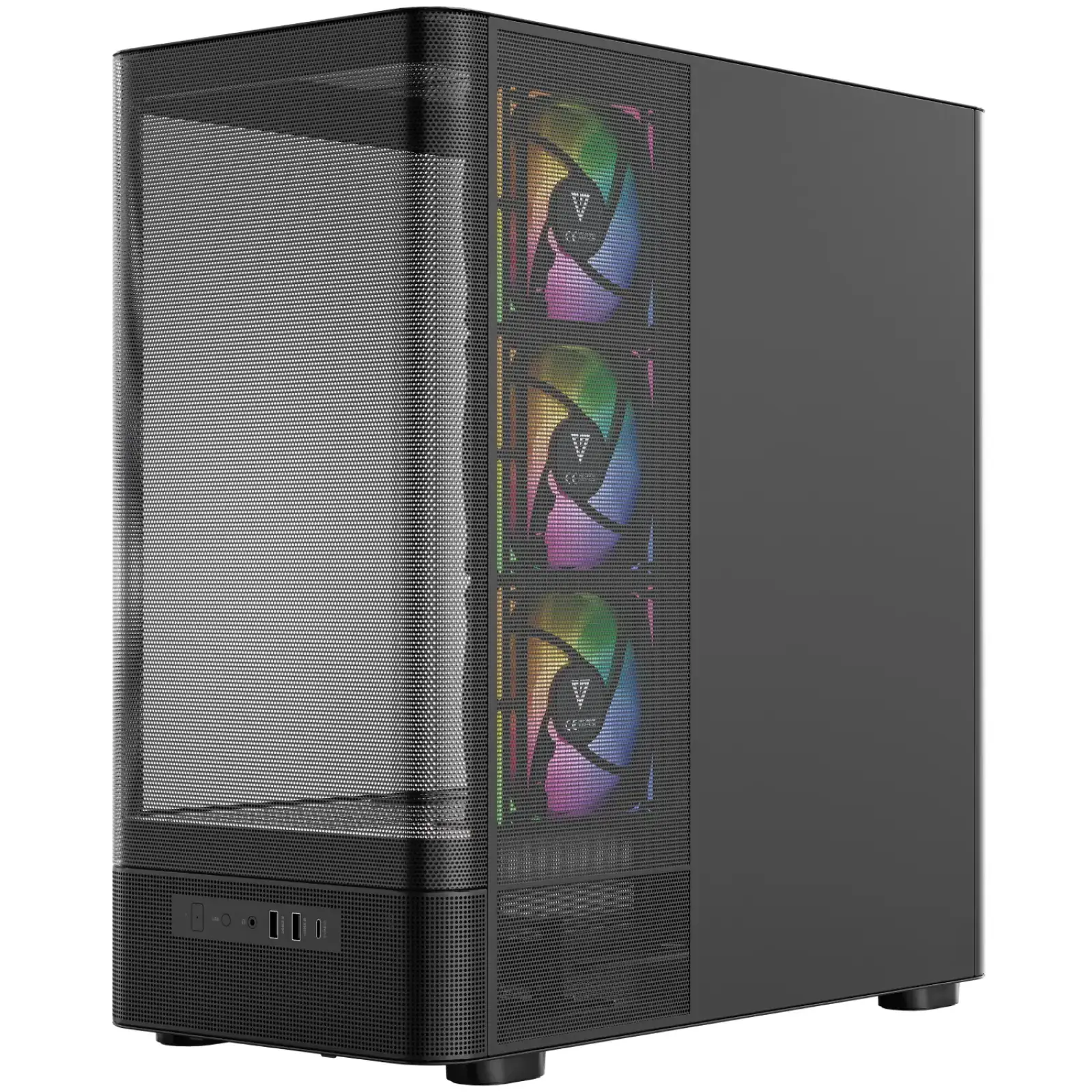 Корпус Modecom VOLCANO AQ400 ARGB MIDI SIDE LCD 6,2”, 4x120mm fans BLACK без Блок питания ATX (MC-A-AQ400-4FA-B) UA