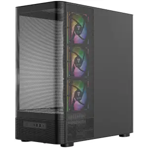 Корпус Modecom VOLCANO AQ400 ARGB MIDI SIDE LCD 6,2”, 4x120mm fans BLACK без Блок питания ATX (MC-A-AQ400-4FA-B) UA