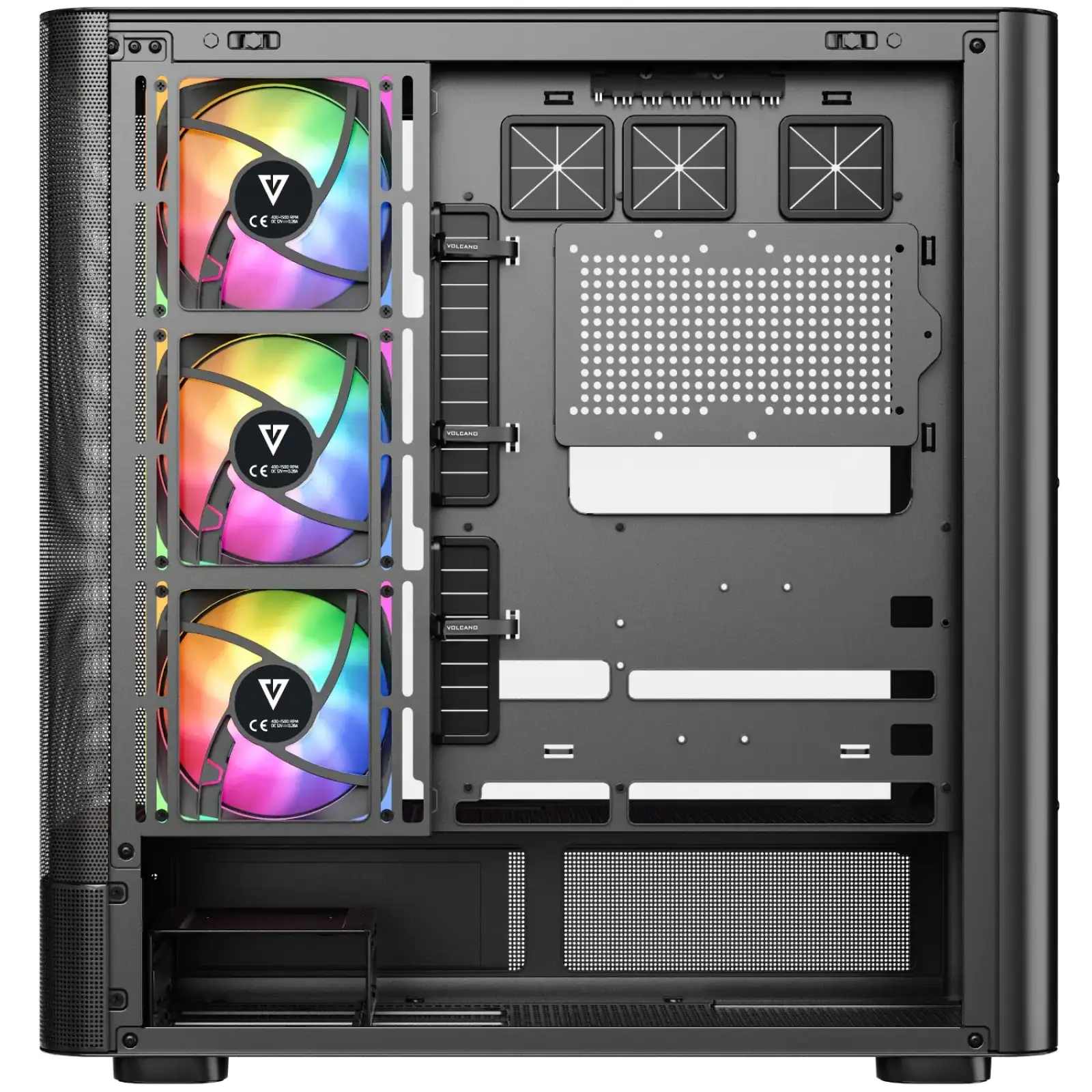 Корпус Modecom VOLCANO AQ400 ARGB MIDI SIDE LCD 6,2”, 4x120mm fans BLACK без Блок питания ATX (MC-A-AQ400-4FA-B) UA