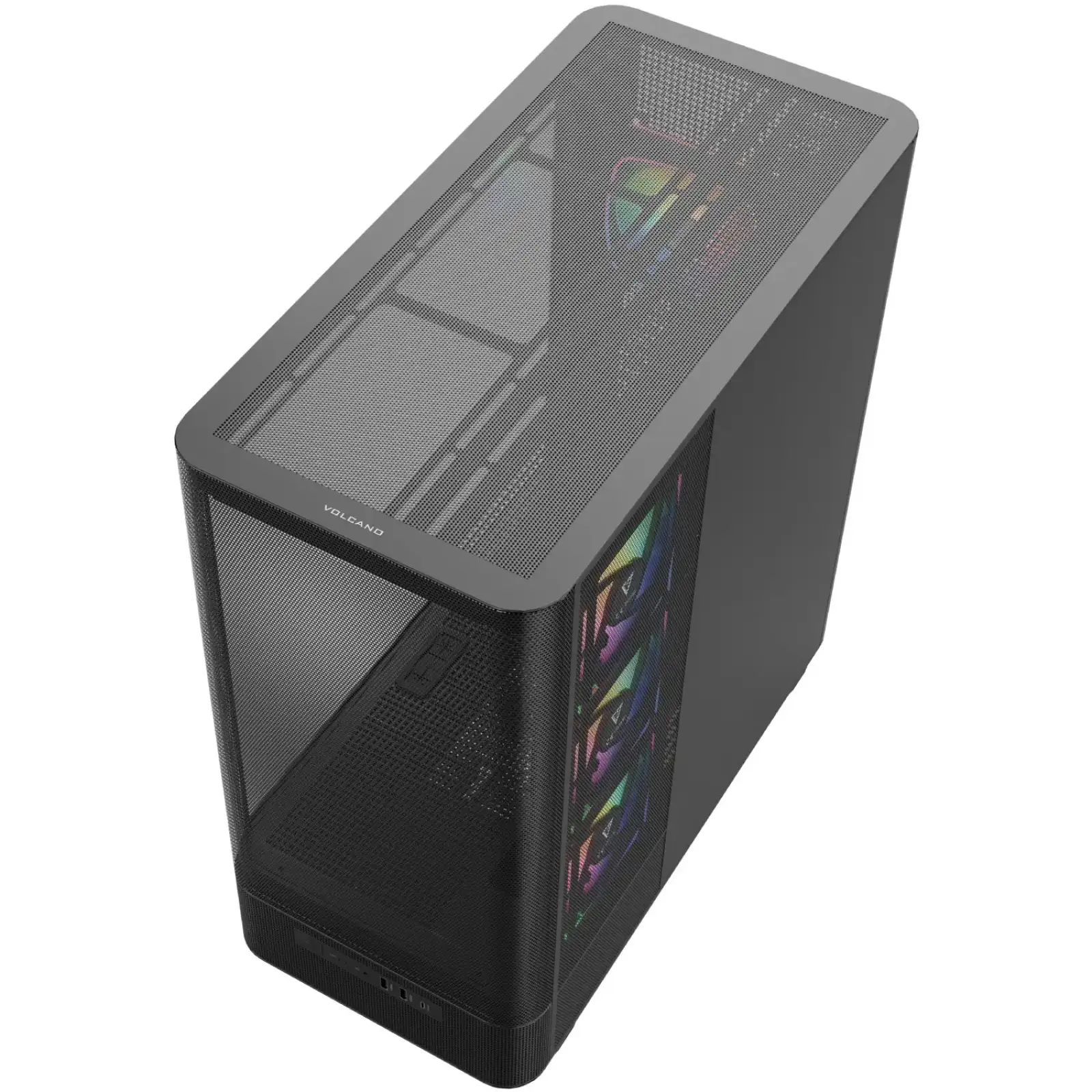 Корпус Modecom VOLCANO AQ400 ARGB MIDI SIDE LCD 6,2”, 4x120mm fans BLACK без Блок питания ATX (MC-A-AQ400-4FA-B) UA