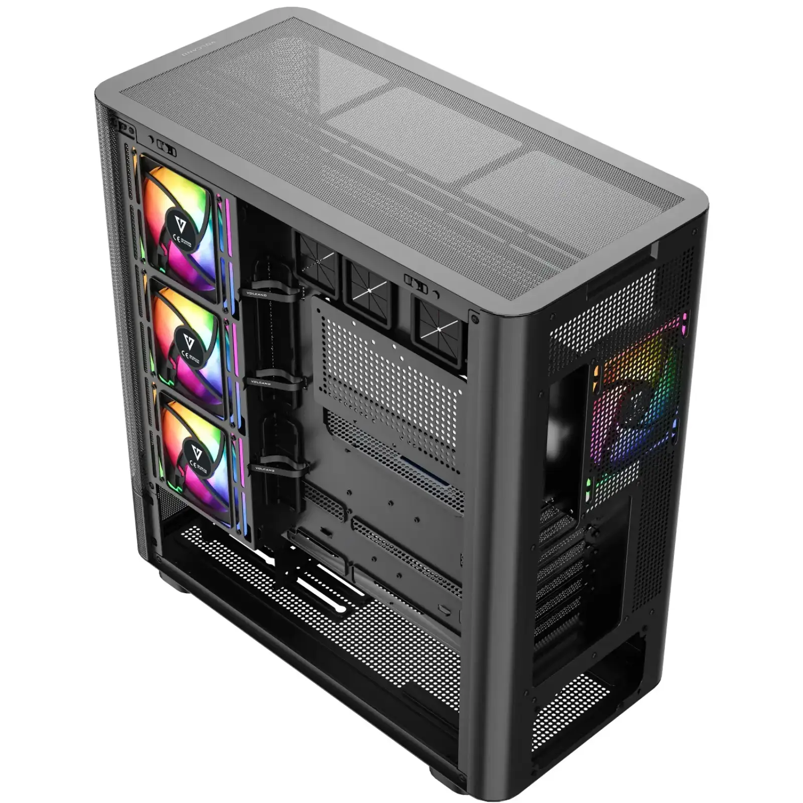 Корпус Modecom VOLCANO AQ400 ARGB MIDI SIDE LCD 6,2”, 4x120mm fans BLACK без Блок питания ATX (MC-A-AQ400-4FA-B) UA