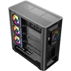 Корпус Modecom VOLCANO AQ400 ARGB MIDI SIDE LCD 6,2”, 4x120mm fans BLACK без Блок питания ATX (MC-A-AQ400-4FA-B) UA