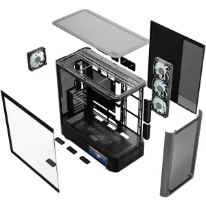 Корпус Modecom VOLCANO AQ400 ARGB MIDI SIDE LCD 6,2”, 4x120mm fans BLACK без Блок питания ATX (MC-A-AQ400-4FA-B) UA