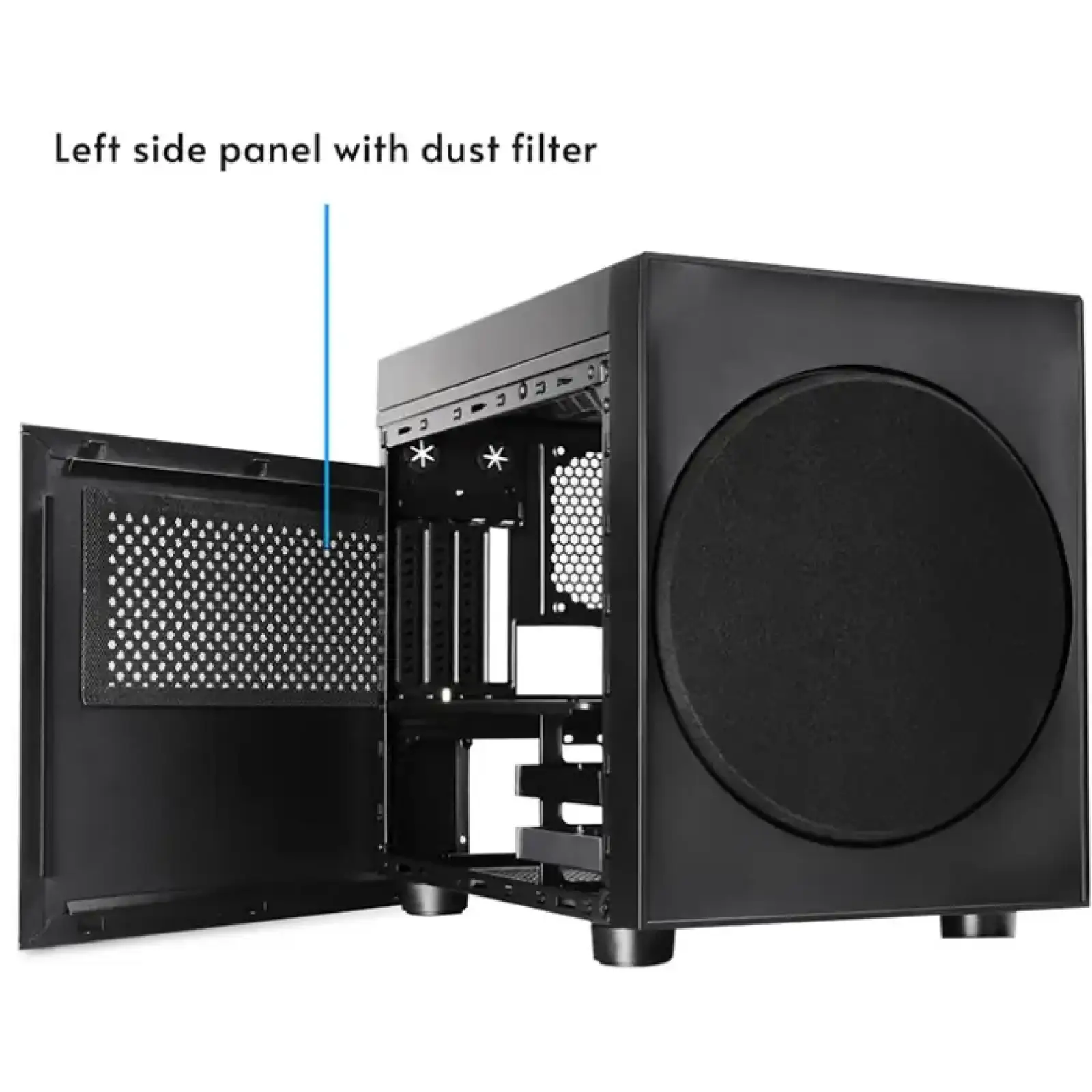 Корпус Chieftec THE CUBE CI-03B-OP, без БЖ, fan 20cm, mATX, Black UA