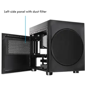 Корпус Chieftec THE CUBE CI-03B-OP, без БЖ, fan 20cm, mATX, Black UA