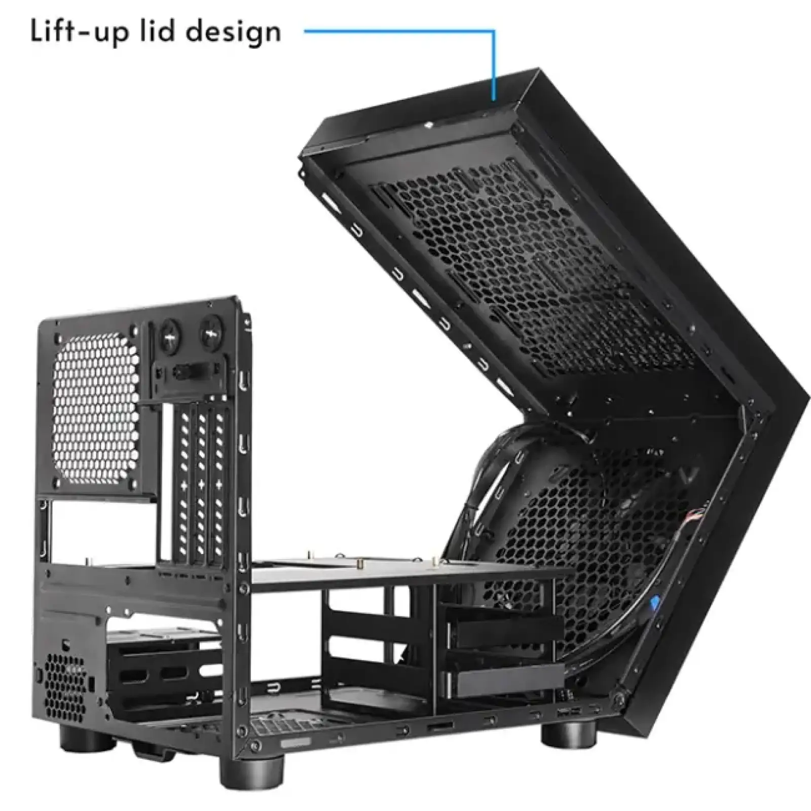 Корпус Chieftec THE CUBE CI-03B-OP, без БЖ, fan 20cm, mATX, Black UA